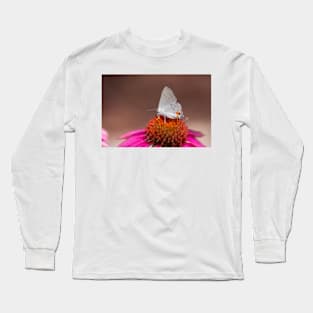 Gray Hairstreak Butterfly on Wild Berry Coneflower Long Sleeve T-Shirt